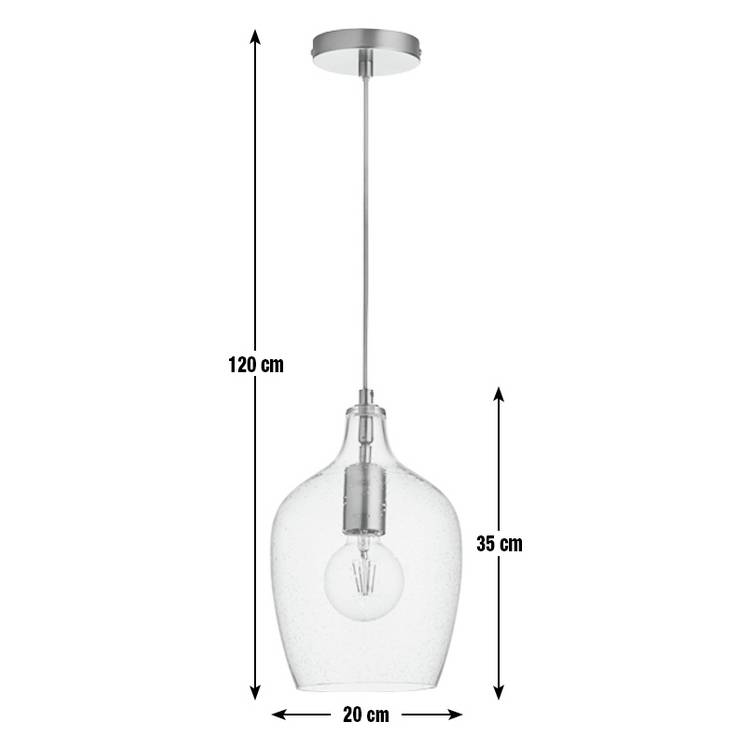 Argos Home Abas bubble glass pendant light nickel, UK version