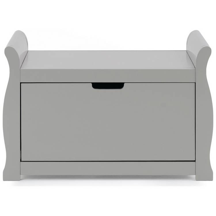 Obaby Stamford Sleigh Toy Box warm grey kids storage (British brand)