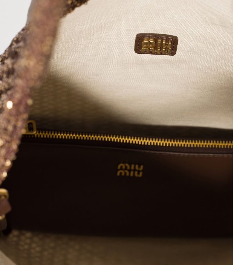 Miu Miu mesh-sequin Ivy tote bag H40cm - British product