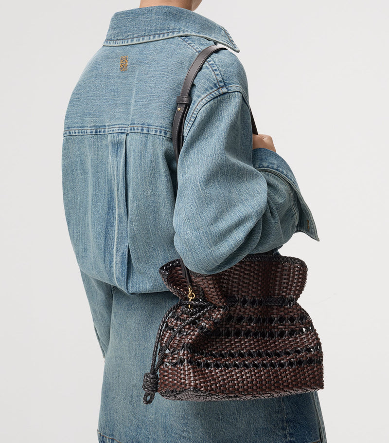 LOEWE Flamenco clutch bag in woven leather (British brand)