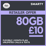 Argos Smarty 80GB 30 Day Pay As You Go SIM Card- Buy online at McGrocer