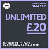SMARTY unlimited pay as you go SIM card 30 day - British product