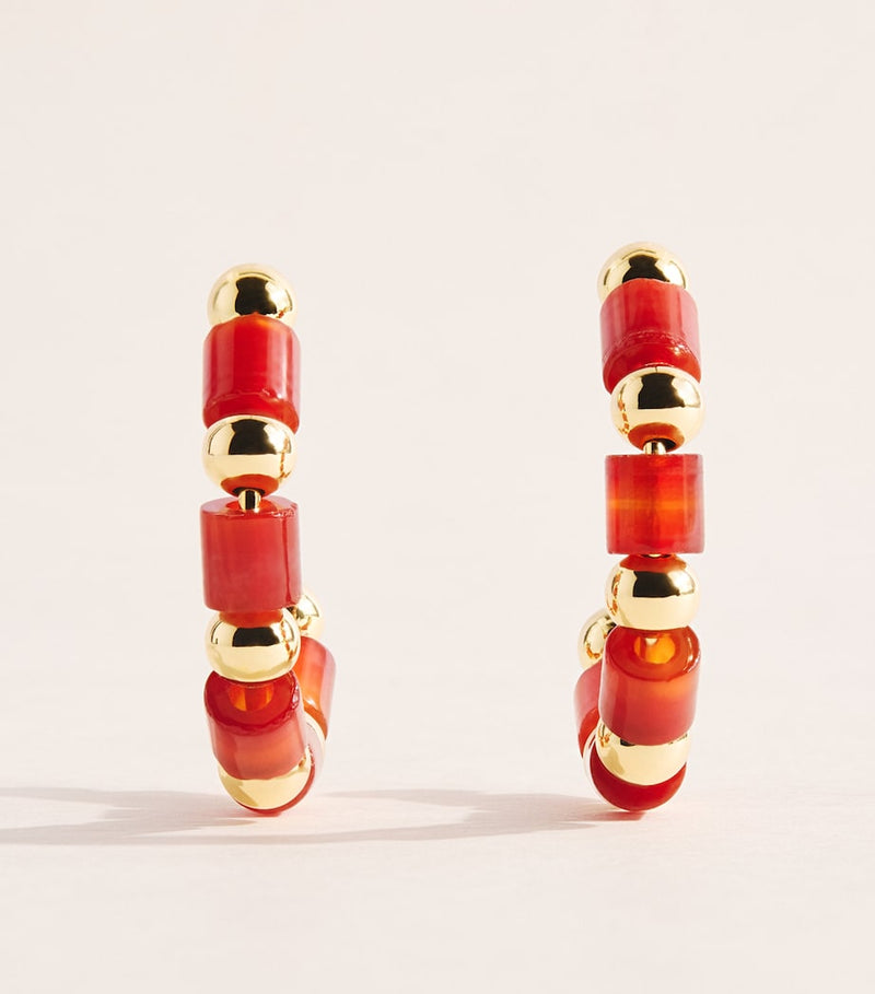Eddie Borgo gold-plated carnelian Marcy hoop earrings (British brand)