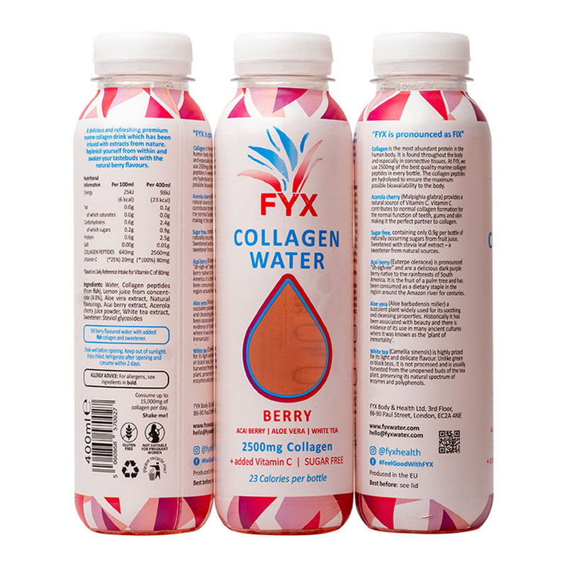 FYX Collagen Water Berry 400ml (British brand)
