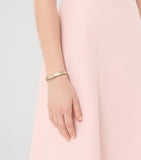 Valentino Garavani rose-gold leather VLogo bracelet 1cm, imported from the UK