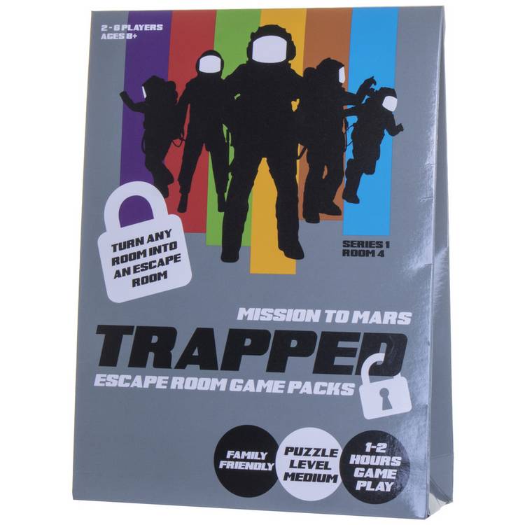 Trapped escape room game Mission to Mars, imported from the UK