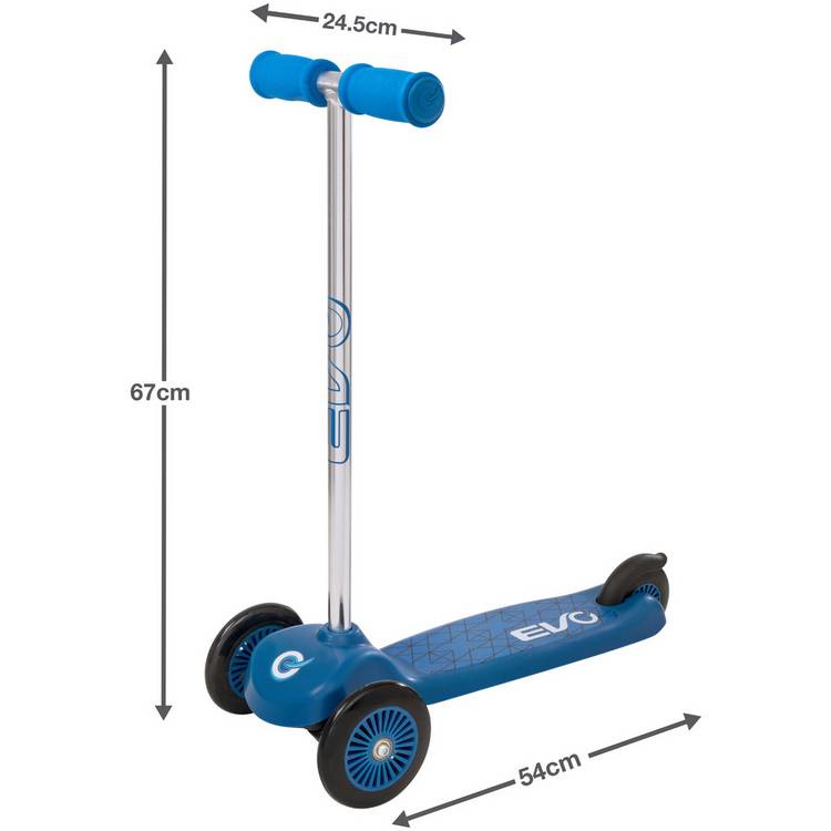 EVO Move and Groove 3 wheel scooter blue, imported from the UK