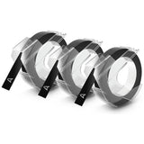 Dymo embossing labels black set of 3, UK version