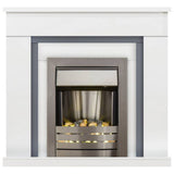 Adam Milan electric fire suite white grey - British product