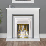 Adam Milan electric fire suite white grey - British product