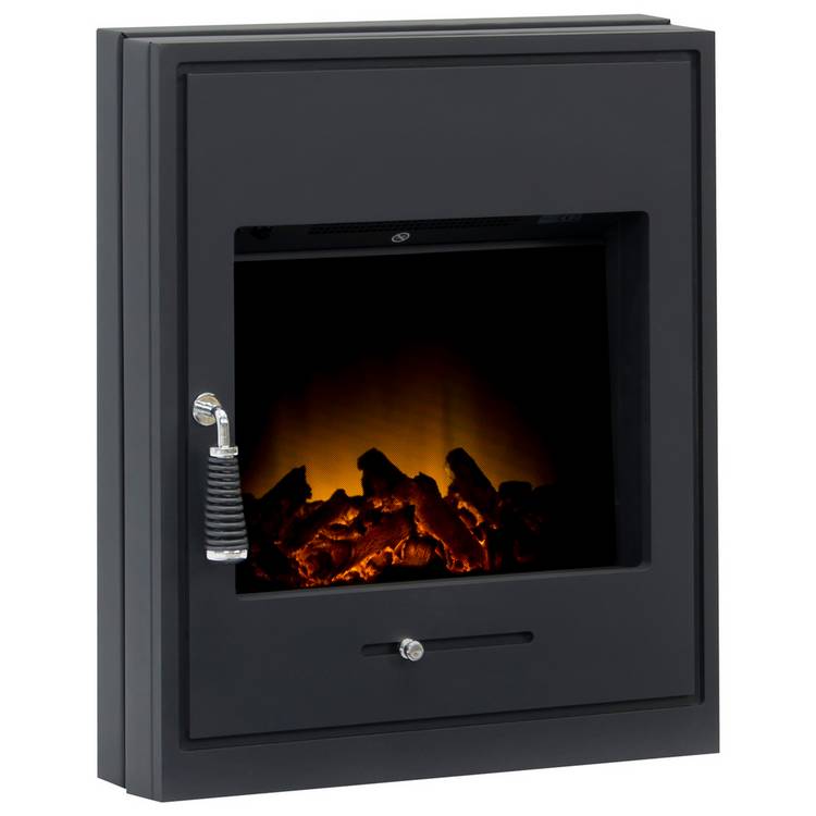 Adam Oslo black electric inset stove 2kW, UK version