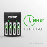 Energizer rechargeable battery charger with 4 AA batteries, imported from the UK