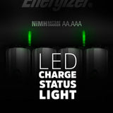Energizer rechargeable battery charger with 4 AA batteries, imported from the UK