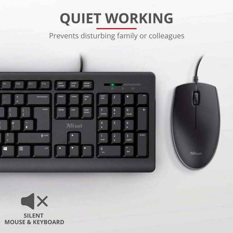 Trust Primo wired keyboard and mouse set (British brand)