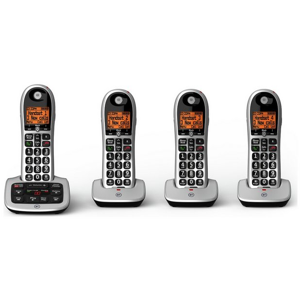 BT 4600 quad cordless phone with answer machine - British product