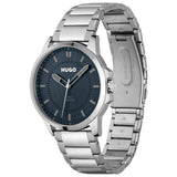 HUGO men's blue dial watch with stainless steel bracelet, imported from the UK