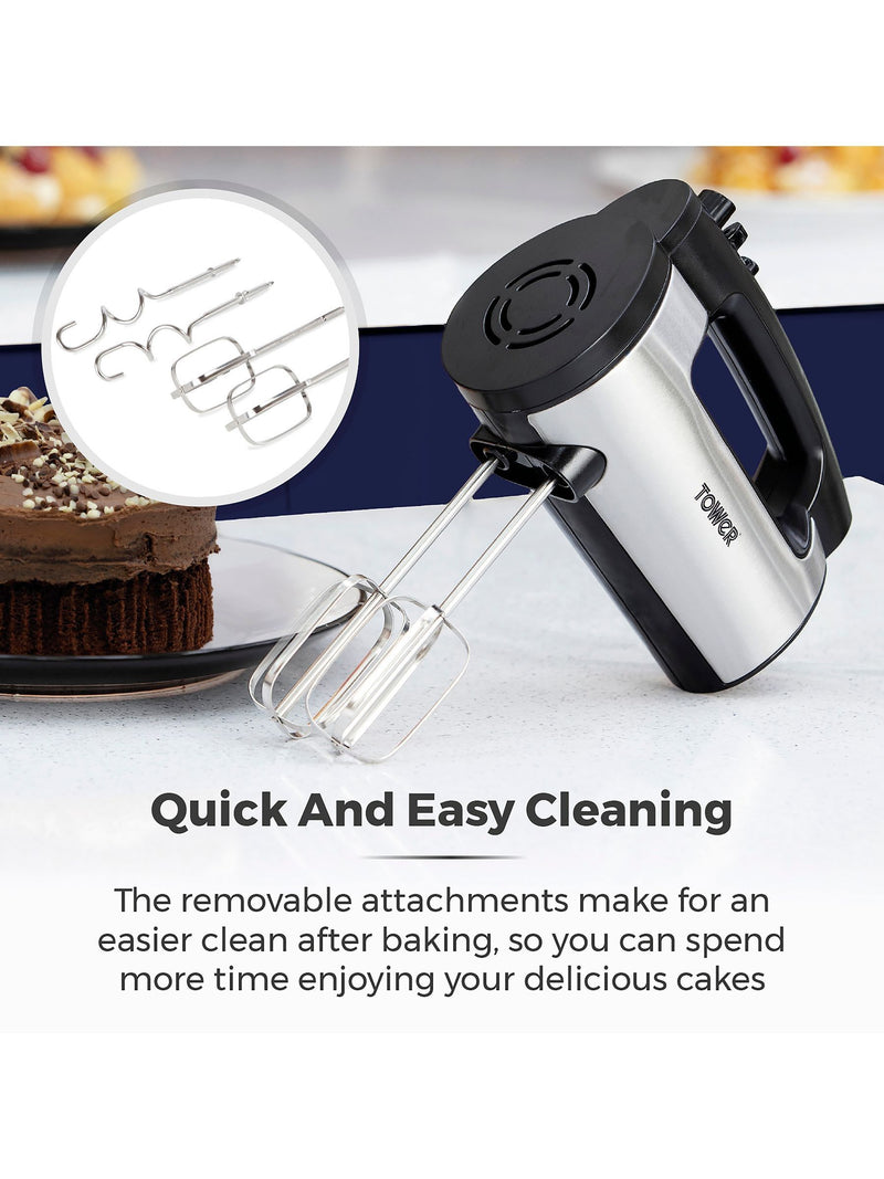 Tower Silver 300W hand mixer (British brand)