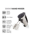 Tower Silver 300W hand mixer (British brand)