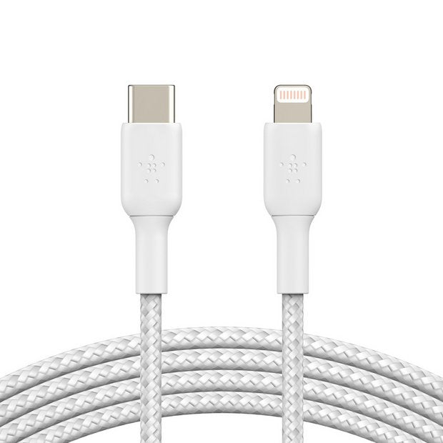 Belkin USB-C to Lightning braided cable 2m white, UK version