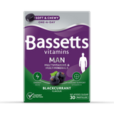 Holland & Barrett Bassetts Vitamins Man Multivitamins & Multiminerals Blackcurrant Pastilles 30- Buy online at McGrocer