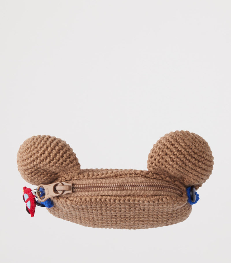 Miki House knitted bear cross-body bag (British brand)