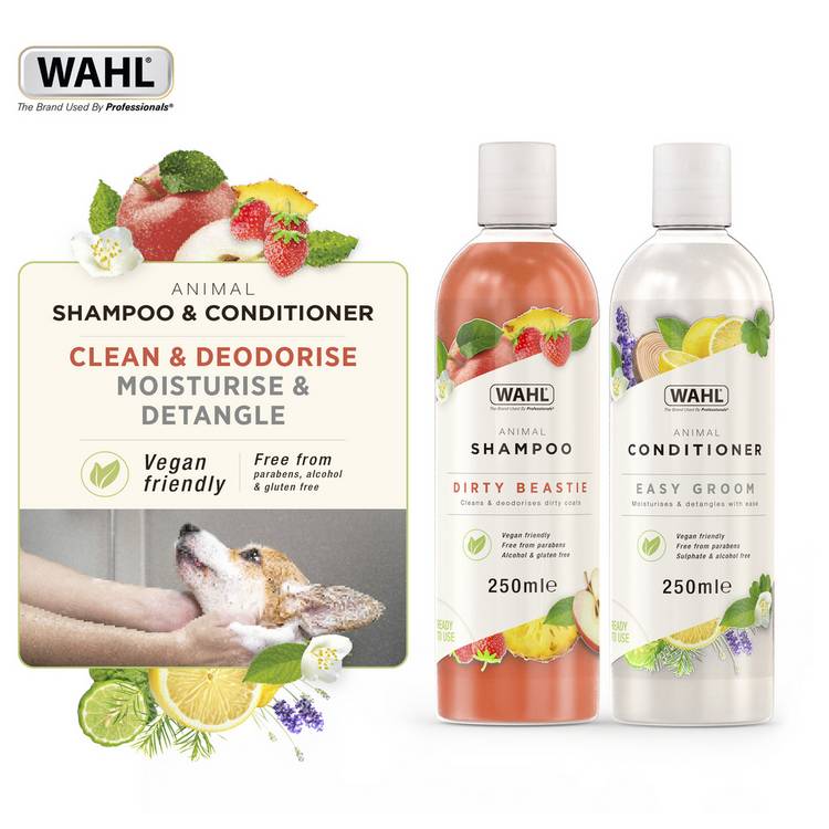 Wahl Dirty Beastie pet shampoo and conditioner kit, UK version