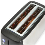 Cookworks long slot 4 slice toaster black and silver (British brand)