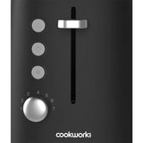 Cookworks long slot 4 slice toaster black and silver (British brand)