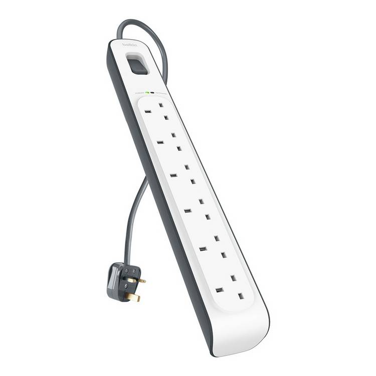 Belkin 6 socket surge protected extension lead 2m - British product