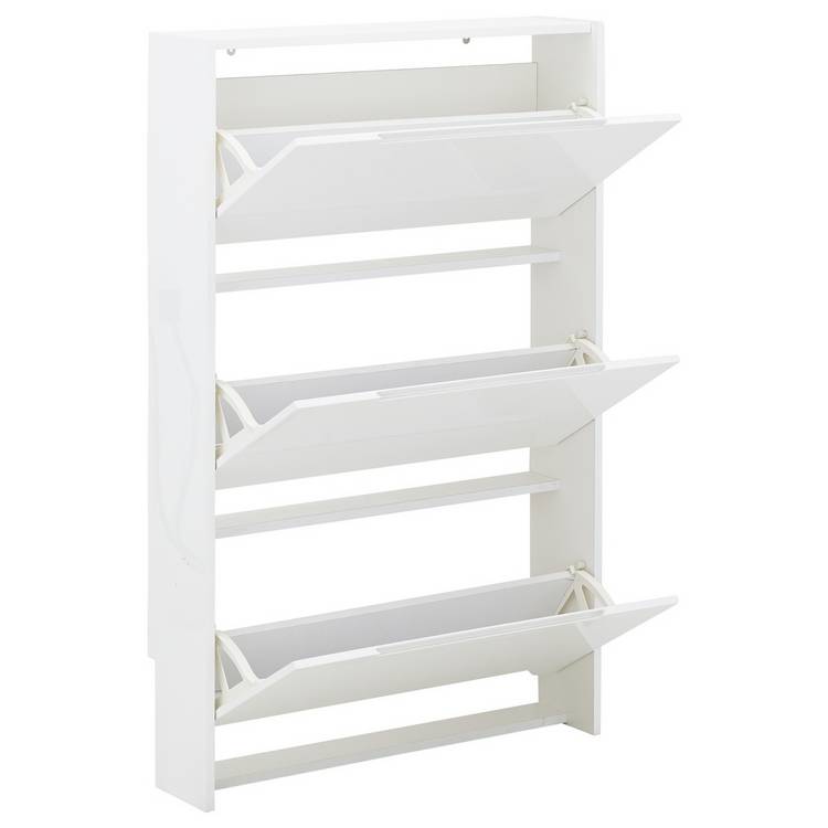 GFW white shoe storage cabinet H112cm W72cm D17cm (British brand)