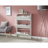 GFW white shoe storage cabinet H112cm W72cm D17cm (British brand)