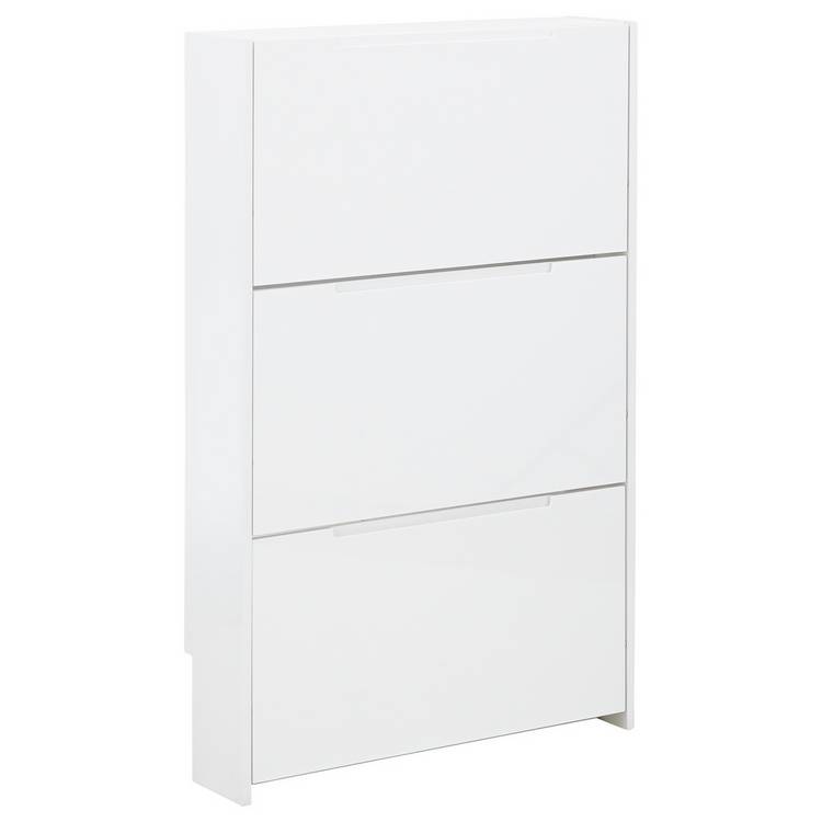 GFW white shoe storage cabinet H112cm W72cm D17cm (British brand)