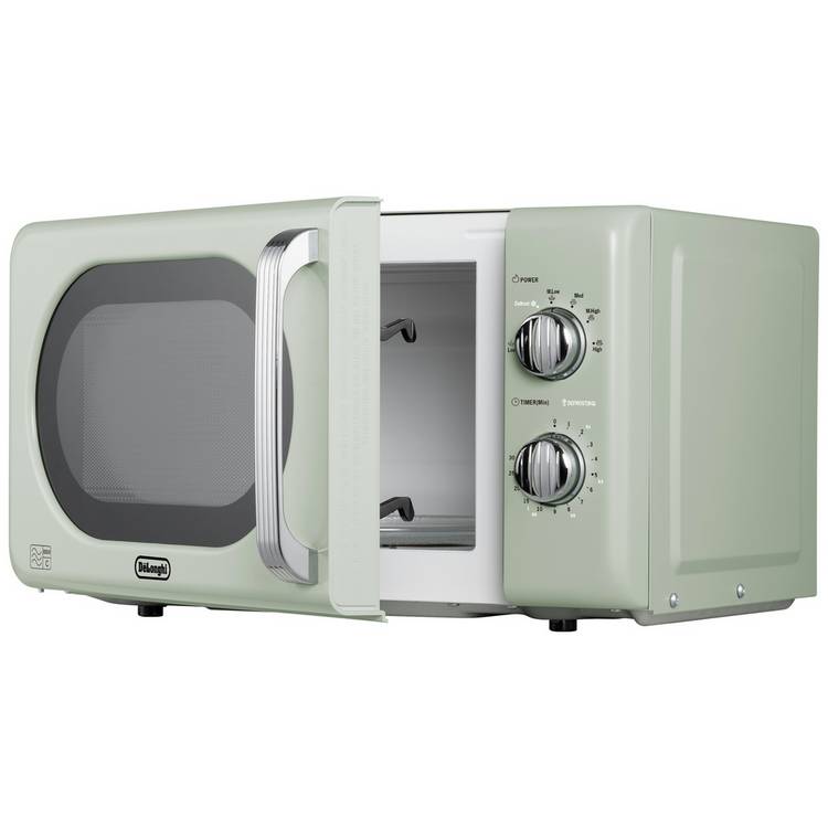 De'Longhi Argento Flora microwave sage green 20L, imported from the UK