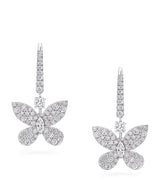 Harrods Graff White Gold and Diamond Butterfly Mini Drop Earrings- Buy online at McGrocer