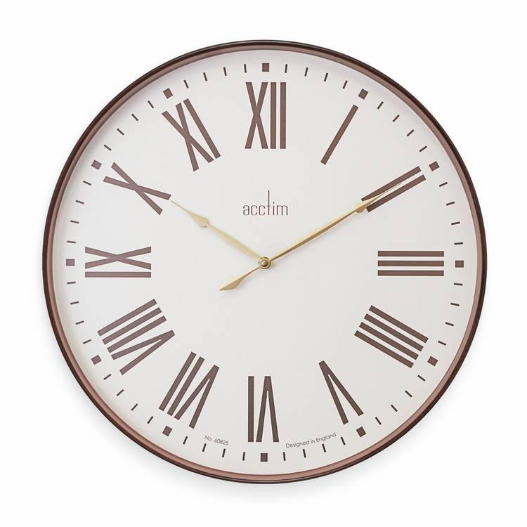 Acctim wall clock in champagne finish 50cm, UK version