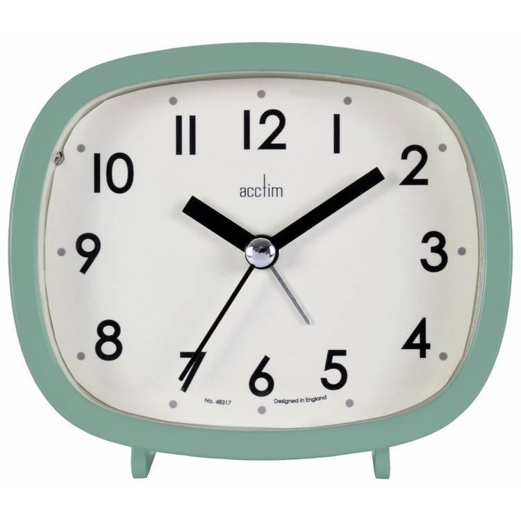 Acctim Hilda retro shaped alarm clock in green - British product