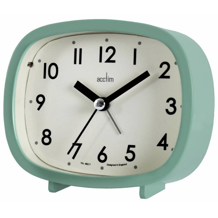 Acctim Hilda retro shaped alarm clock in green - British product