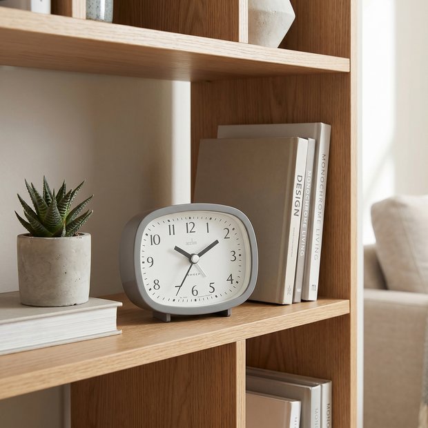 Acctim Hilda retro alarm clock pigeon grey, UK version