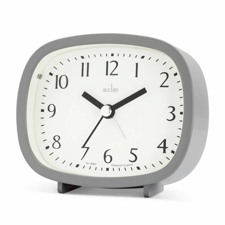 Acctim Hilda retro alarm clock pigeon grey, UK version
