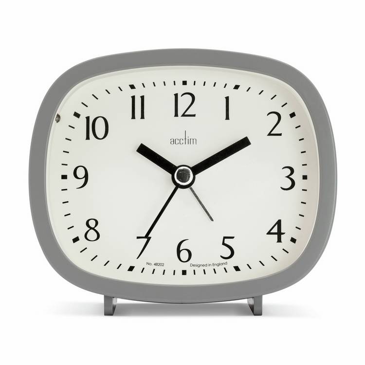 Acctim Hilda retro alarm clock pigeon grey, UK version