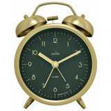 Acctim Aksel double bell alarm clock brass, imported from the UK