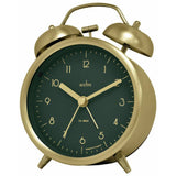 Acctim Aksel double bell alarm clock brass, imported from the UK
