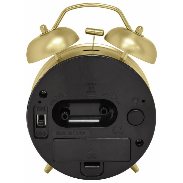 Acctim Aksel double bell alarm clock brass, imported from the UK