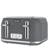 Breville Curve 4-slice toaster grey and chrome, imported from the UK