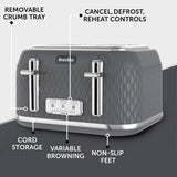 Breville Curve 4-slice toaster grey and chrome, imported from the UK