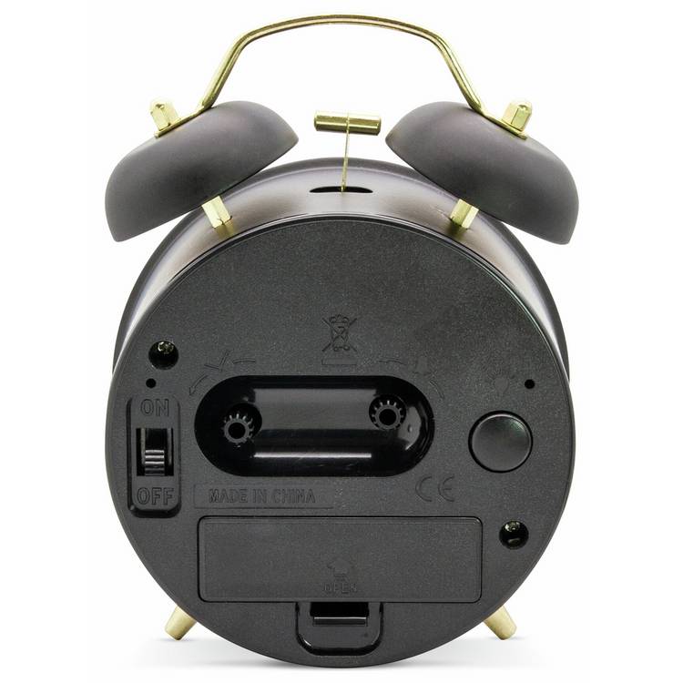 Acctim double bell alarm clock black (British brand)