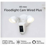 Ring white floodlight security camera Wired Plus, UK version