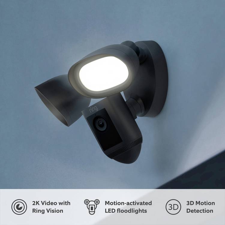 Ring floodlight wired pro cam black, imported from the UK