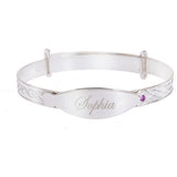 Revere sterling silver baby bangle with cubic zirconia, imported from the UK