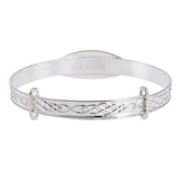 Revere sterling silver baby bangle with cubic zirconia, imported from the UK